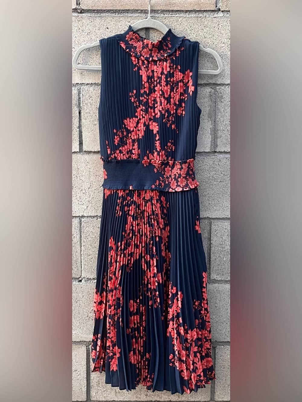 Nanette Lepore Navy Dress with Red Floral Print